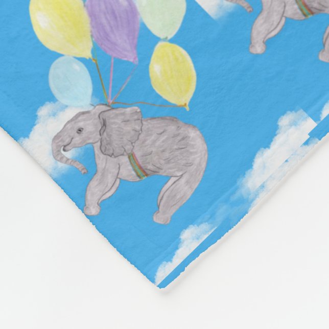 Couverture Polaire Éléphant Volant Mignon  (Coin)