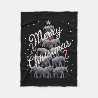Couverture Polaire Elephant Xmas Arbre Eléphant Arbre de Noël Mariage