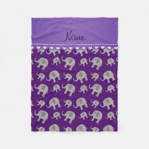 Couverture Polaire Éléphants gris pourpres nommés personnalisés
