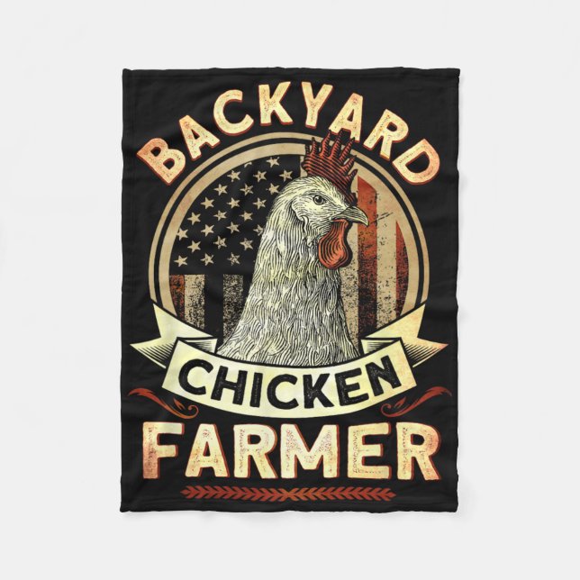 Couverture Polaire Éleveur de poulets de basse-cour Drapeau américain (Devant)
