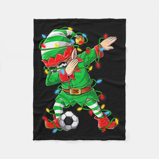 Couverture Polaire Elf Dabbing Soccer Player Christmas Dab Xmas  (Devant)