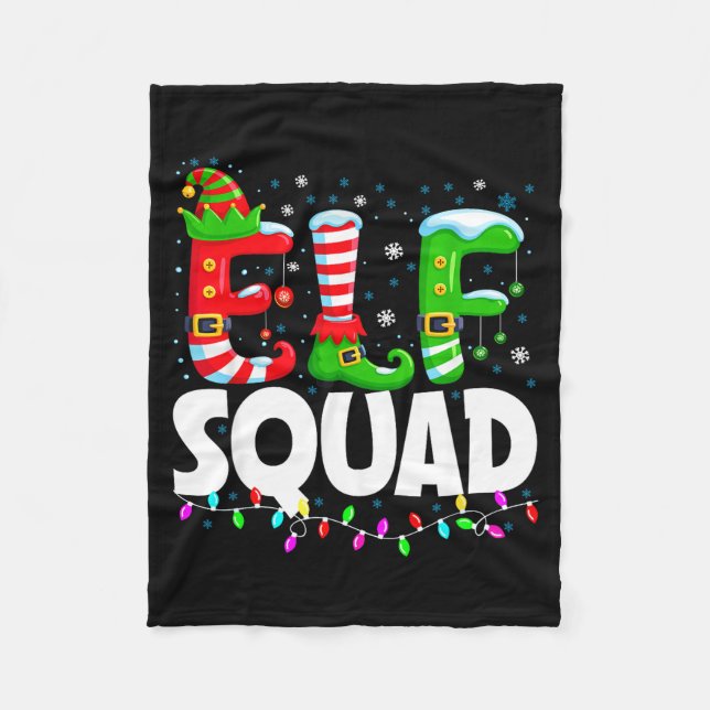 Couverture Polaire Elf Squad Christmas Family Matching Xmas Pajamas  (Devant)