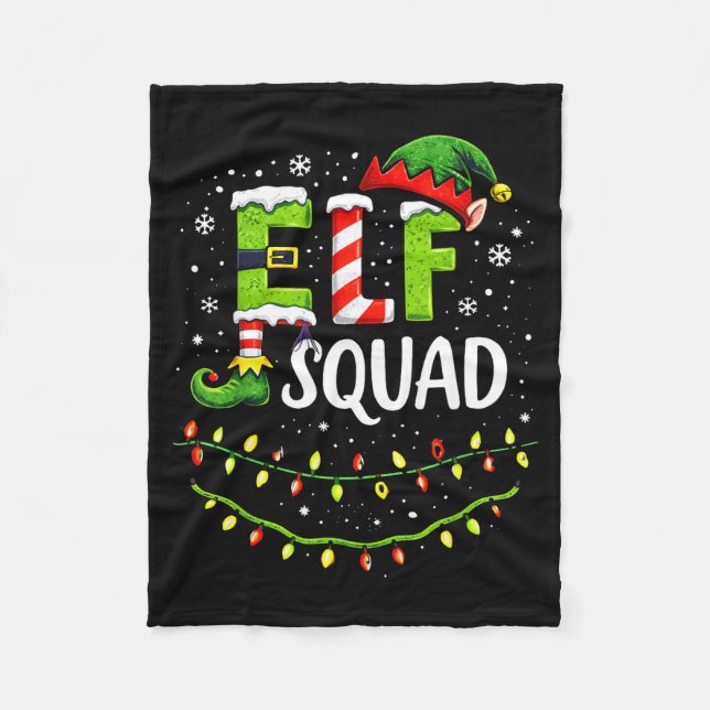 Couverture Polaire Elf Squad Christmas Lights Matching Holiday Crew  (Devant)