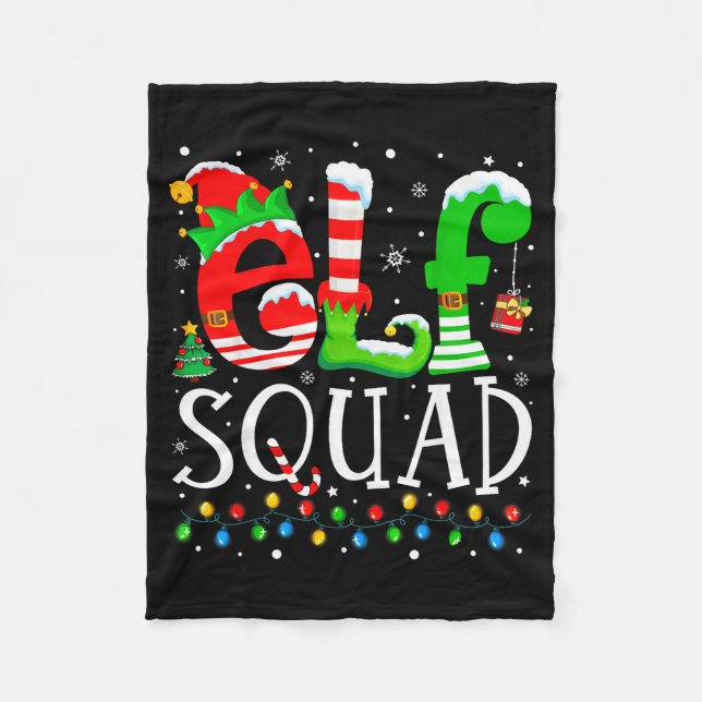 Couverture Polaire Elf Squad Funny Elf Family Christmas Matching Paja (Devant)