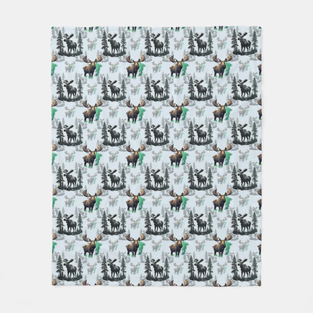 Couverture Polaire Elk Moose Antlers Deer Design Motif (Devant)