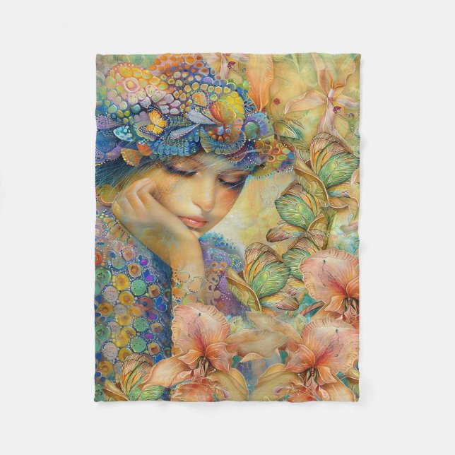 Couverture Polaire Elle Est Perdue Parmi Ses Fleurs (Devant)
