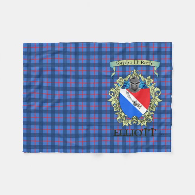 Couverture Polaire Elliott Crest et Tartan 3 (Devant (Horizontal))
