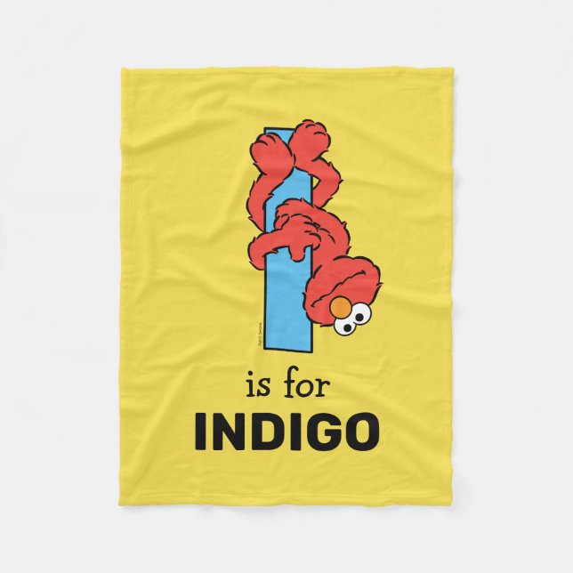 Couverture Polaire Elmo Alphabet | I Bleu (Devant)