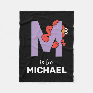 Couverture Polaire Elmo Alphabet M pourpre