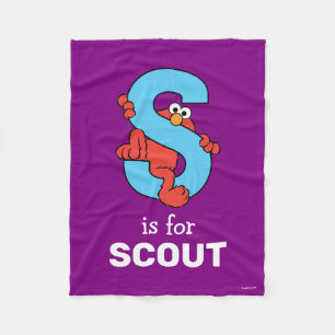 Couverture Polaire Elmo Alphabet S Bleu