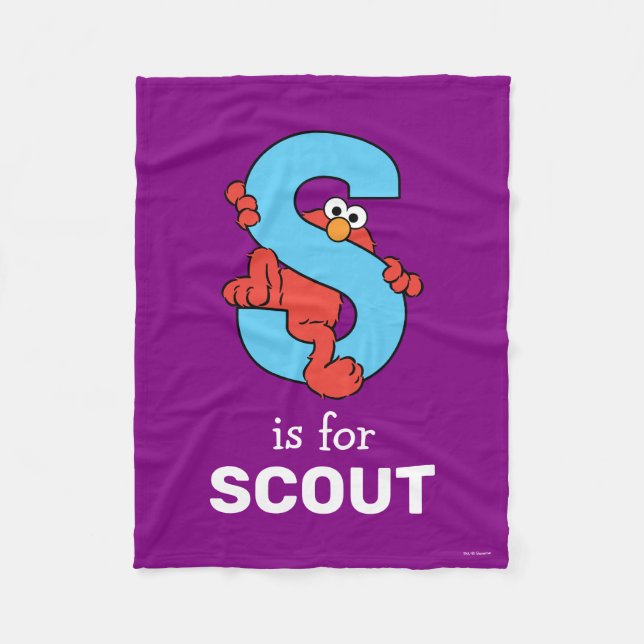 Couverture Polaire Elmo Alphabet | S Bleu (Devant)