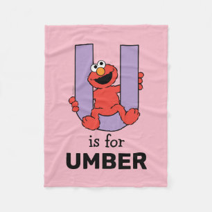 Couverture Polaire Elmo Alphabet   U violet