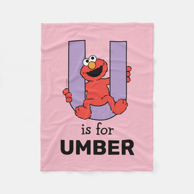 Couverture Polaire Elmo Alphabet | U violet (Devant)