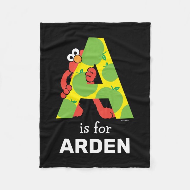 Couverture Polaire Elmo Alphabet | Une pomme (Devant)