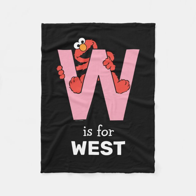 Couverture Polaire Elmo Alphabet | W rose (Devant)