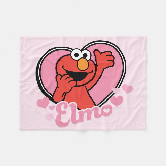 Couverture Polaire Elmo dans le coeur Valentine (Devant (Horizontal))