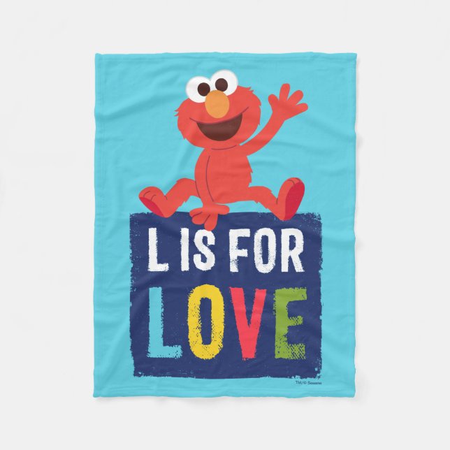 Couverture Polaire Elmo | L est pour l'amour (Devant)