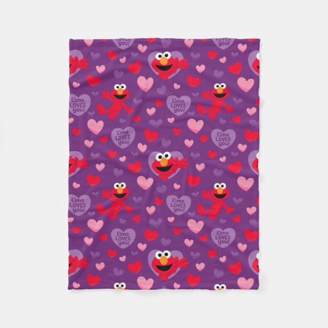 Couverture Polaire Elmo vous aime Motif de la Saint Valentin (Devant)