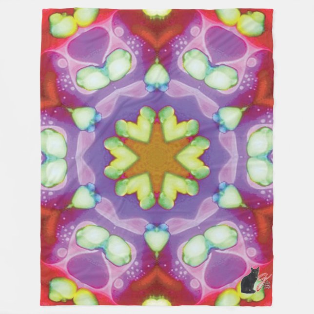 Couverture Polaire Elysium Kaleidoscope Fleece Blanche (Devant)