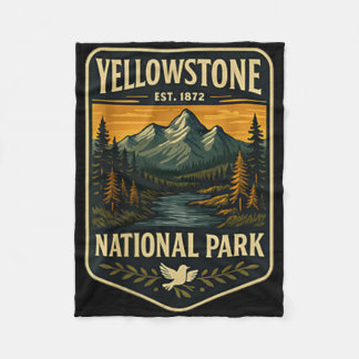 Couverture Polaire Emblème de patch vintage du parc national de Yello