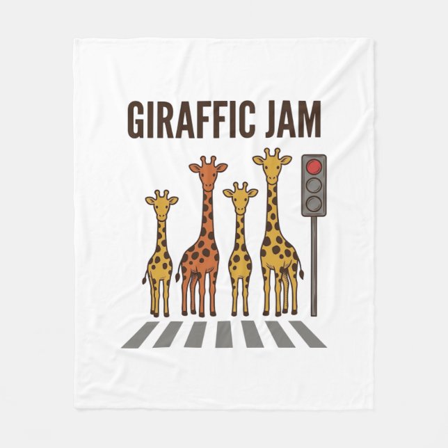 Couverture Polaire Embouteillage giraffic Drôle de girafe traversant  (Devant)
