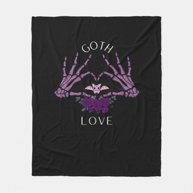 Couverture Polaire Embrassez Goth Skeleton Heart (Devant)