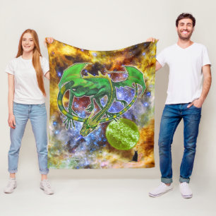 Couverture Polaire Émeraude Cosmologique Dragon Fleece Blanket
