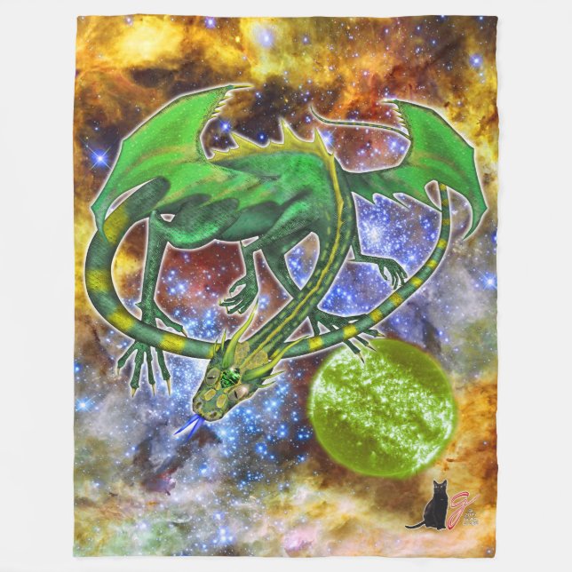 Couverture Polaire Émeraude Cosmologique Dragon Fleece Blanket (Devant)