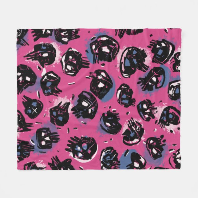 Couverture Polaire Émo rose scull Accueil & Vie Décor Lancer (Devant (Horizontal))