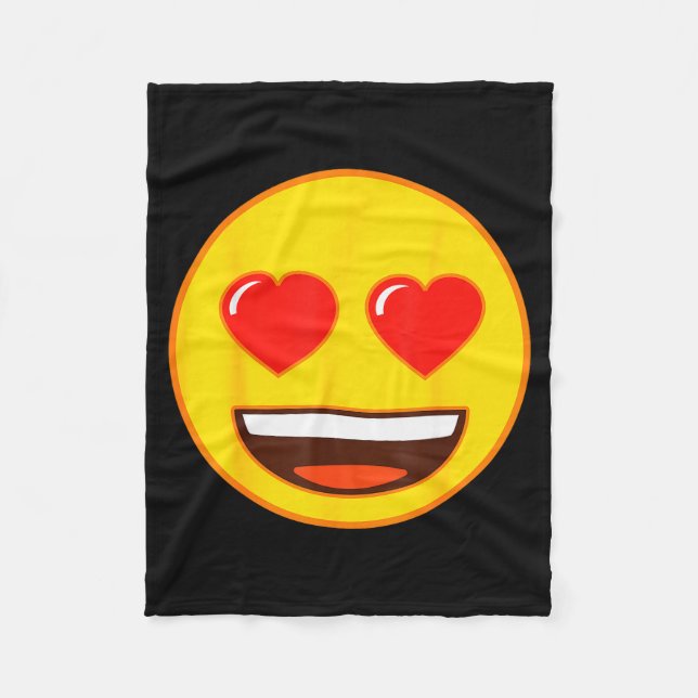 Couverture Polaire Emoji Heart Eyes Yellow Smile Face  (Devant)