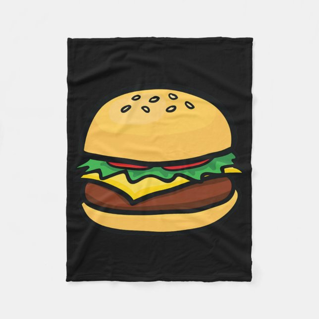Couverture Polaire Emoticône Cheeseburger Hamburger Fromage BBQ  (Devant)