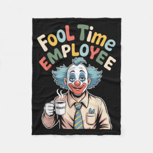 Couverture Polaire Employé de temps fou Clown drôle Humour de bureau 