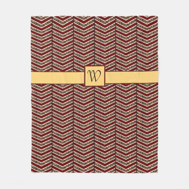 Couverture Polaire Empreinte de léopard Chevron Fleece Blanket (Devant)