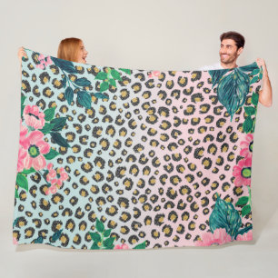 Couverture Polaire Empreinte de léopard de Parties scintillant flora