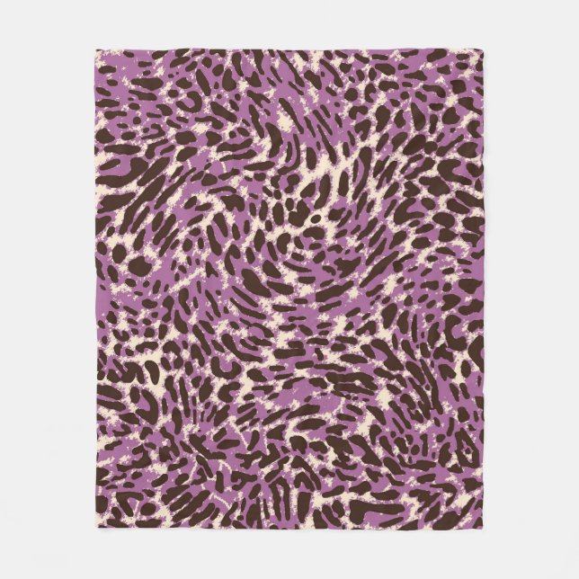 Couverture Polaire Empreinte de léopard, Motif animal classique. (Devant)