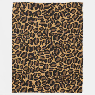 Couverture Polaire Empreinte de léopard Motif Classic Jungle Round