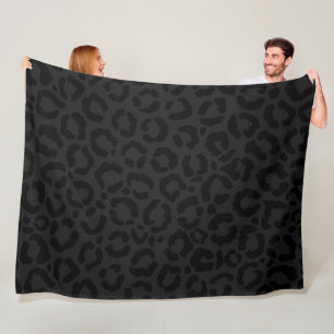 Couverture Polaire Empreinte de léopard noir minimal moderne
