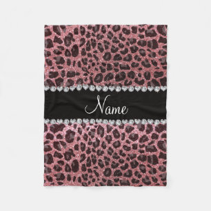 Couverture Polaire Empreinte de léopard rose-clair nommé fait sur