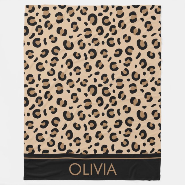 Couverture Polaire Empreinte de léopard, Spots, Leopard Brown, Votre  (Devant)