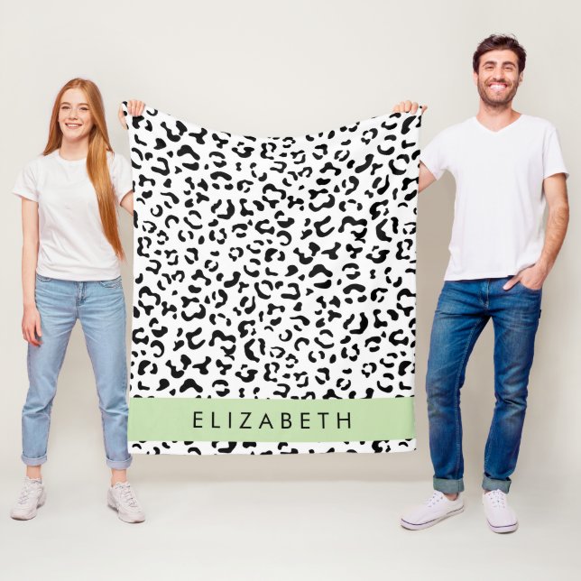Couverture Polaire Empreinte de léopard, Spots, Noir Et Blanc, Votre  (En situation)