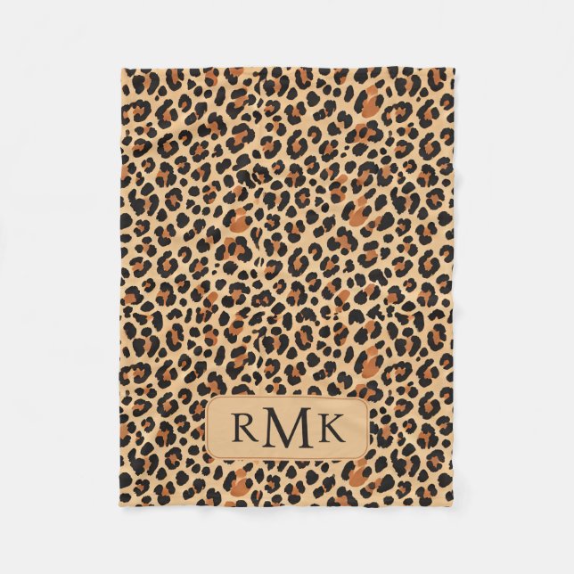 Couverture Polaire Empreinte de léopard Tendance Gras personnalisé 3  (Devant)