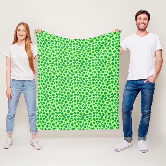 Couverture Polaire empreinte de léopard - Tons de Lime Vert (En situation)