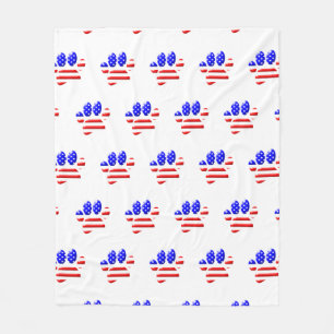 Couverture Polaire EMPREINTE DE PATTE américain du Drapeau