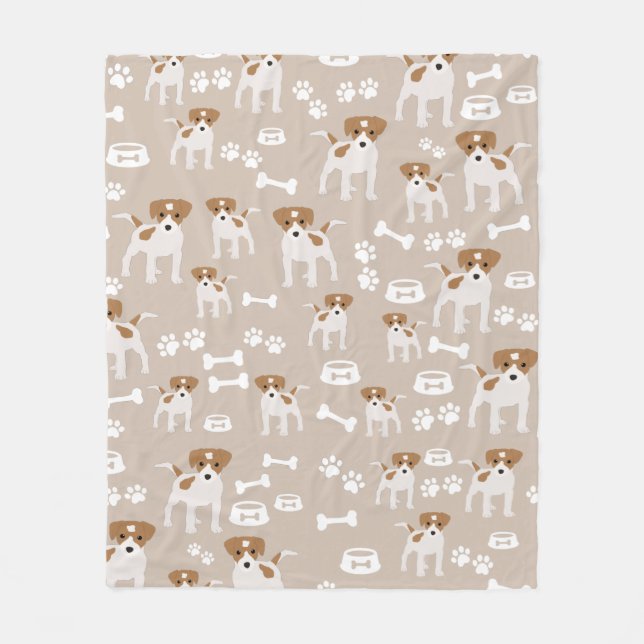 Couverture Polaire Empreinte de patte de chiot de chien mignon Motif (Devant)