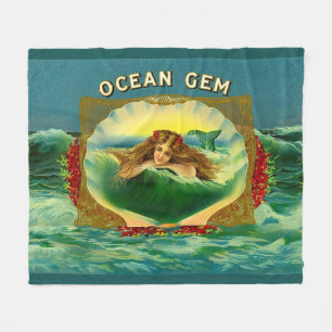 Couverture Polaire Empreinte étiquette cigare de sirène Ocean Gem