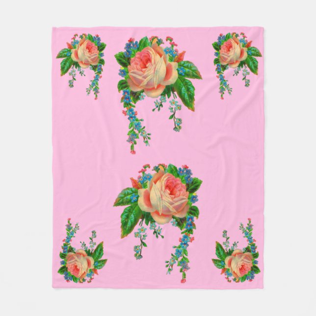 Couverture Polaire Empreinte florale victorienne (Devant)