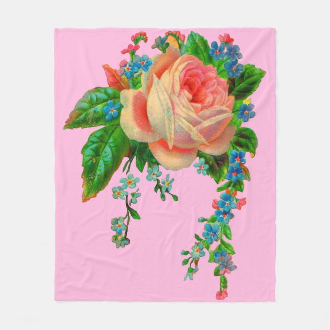Couverture Polaire Empreinte florale victorienne (Devant)