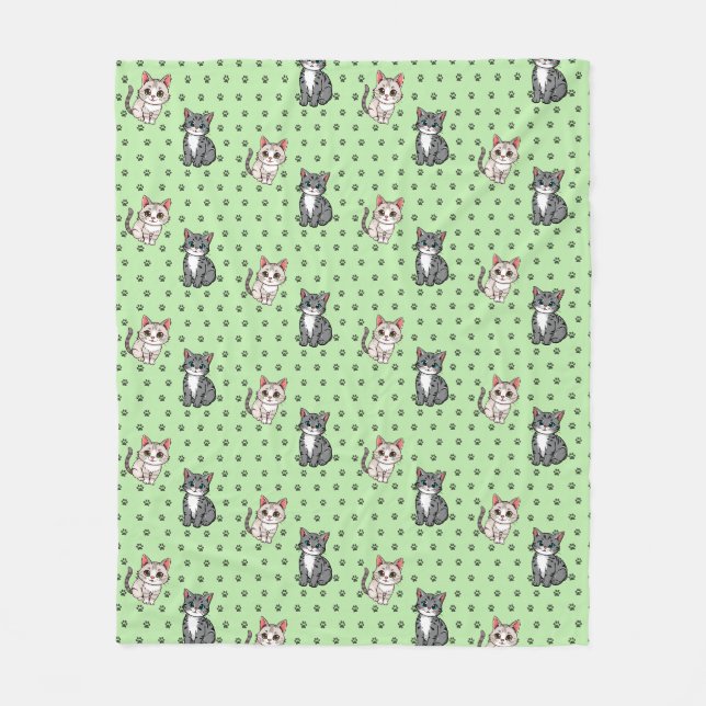 Couverture Polaire Empreintes de patte de chat (Devant)