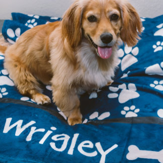 Couverture Polaire Empreintes de pattes-cadeaux de chien personnalisé