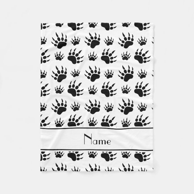 Couverture Polaire Empreintes de pattes nommés personnalisés d'ours (Devant)